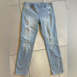 NWOT Wonder Nation Girls Light Wash Distressed Jeggings Size XL 14-16